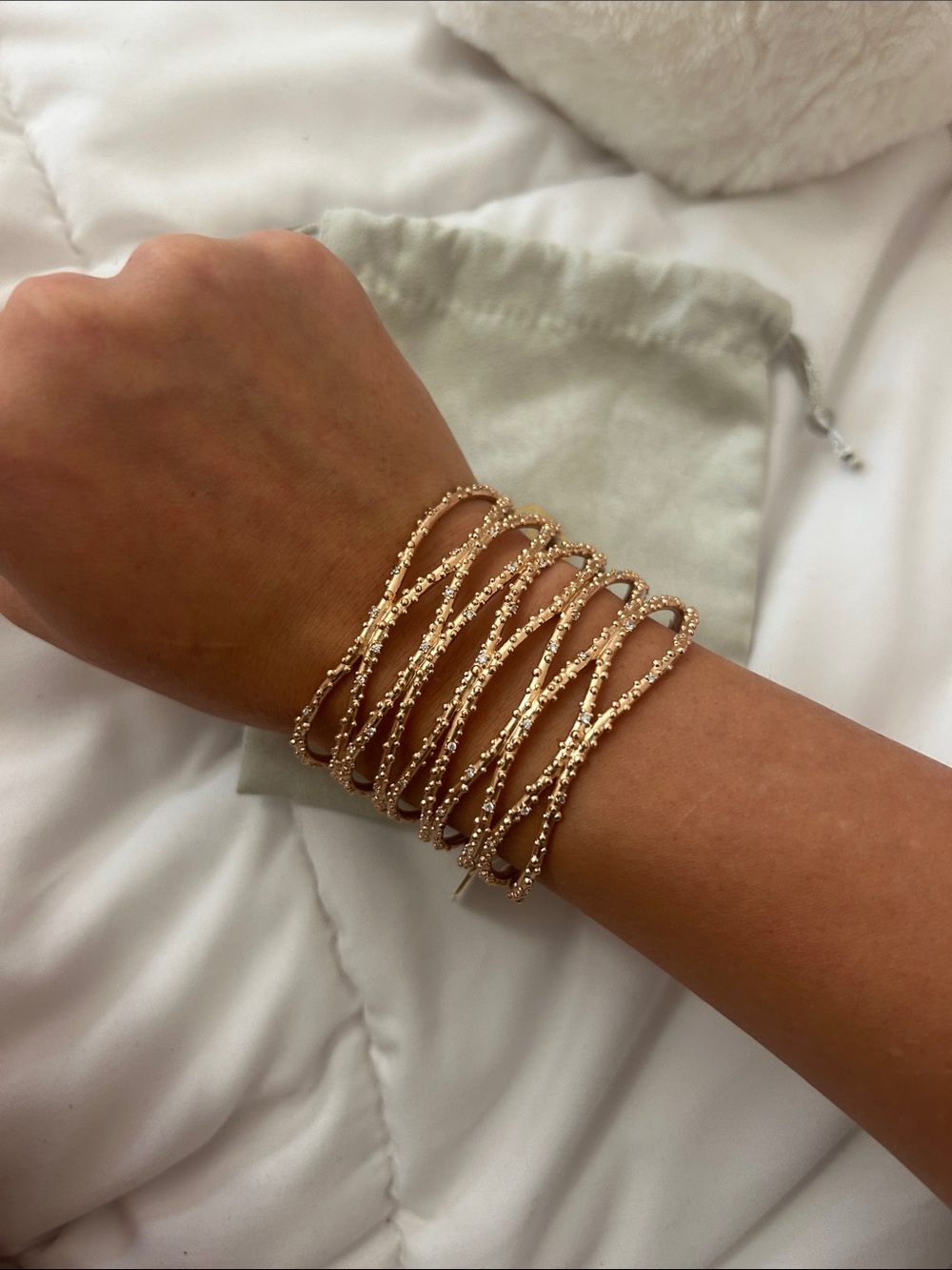 Kendra Scott Nicolais Rose Gold Crystal Cuff Bracelet | NWT - Picture 4 of 6